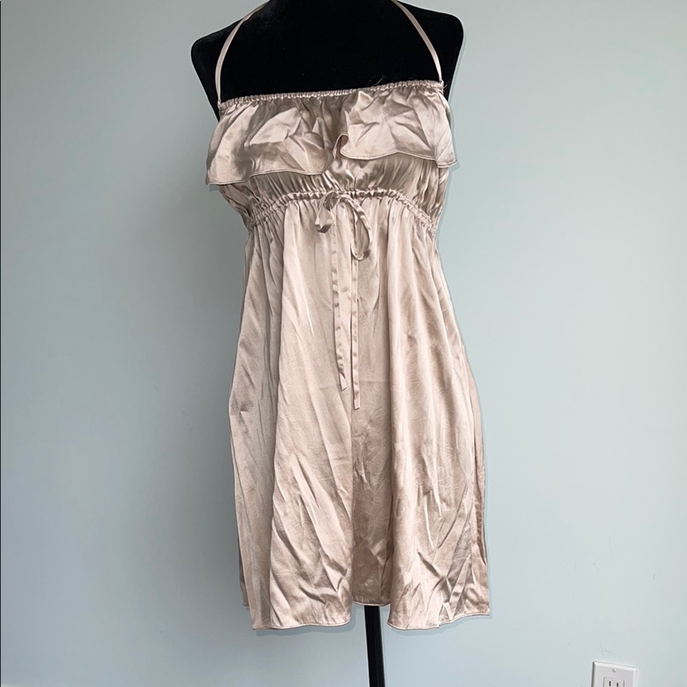 Marciano Gold Babydoll Halter Dress - Picture 1 of 3